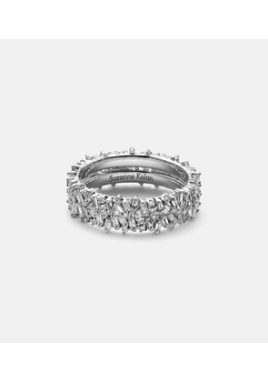 Suzanne Kalan Icon Mini 18kt white gold tech ring jackets with diamonds