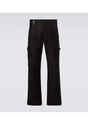 Junya Watanabe Leather-trimmed straight jeans
