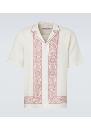 Orlebar Brown Maitan printed linen bowling shirt