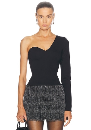 RTA Marin One Shoulder Top in Black - Black. Size L (also in XXS).