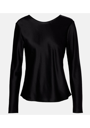 Leset Barb draped satin top