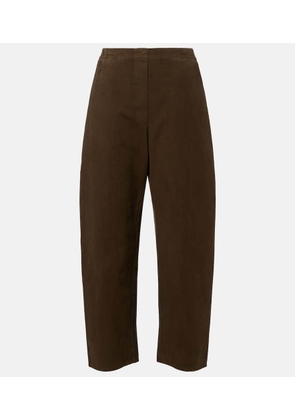 Leset Chloe high-rise cotton canvas barrel-leg pants