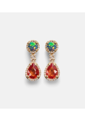 Suzanne Kalan Doublet 18kt gold drop earrings with gemstones