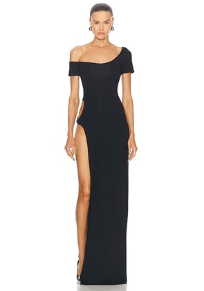 Sid Neigum Side Cutout Off Shoulder Dress in Black - Black. Size L (also in M, XL, XS).