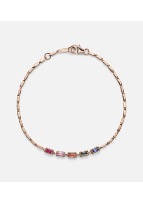 Suzanne Kalan Block-Chain Mini 18kt rose gold bangle with sapphires