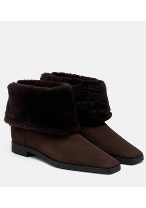 Toteme Shearling-lined suede ankle boots