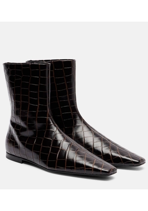 Toteme Croc-effect leather ankle boots