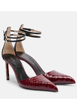 Tom Ford 90 snake-effect leather pumps