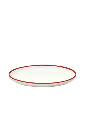 Tina Frey Designs Medium Platter in Red Rim - Red. Size all.