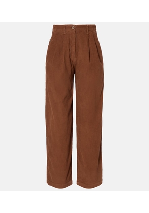 Velvet Gail high-rise cotton straight pants