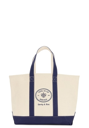 Sporty & Rich x Hotel Du Cap Eden Roc Eden Crest Two Tone Tote Bag in Natural - Cream. Size all.