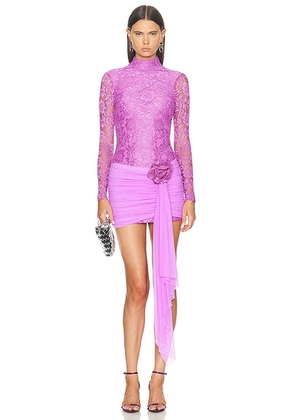 PatBO Embroidered Lace Mini Dress in Bright Lilac - Lavender. Size 2 (also in ).
