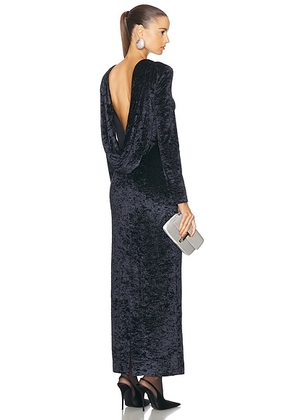 Rowen Rose Velvet Backless Column Dress in Black - Black. Size 40 (also in ).