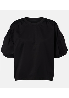 Noir Kei Ninomiya Gathered cotton jersey T-shirt