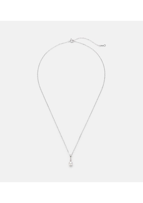 Mikimoto 18kt white gold necklace with pearls and diamond
