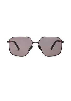 Prada Aviator Sunglasses in Matte Black - Black. Size all.