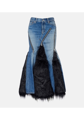 Junya Watanabe Low-rise denim maxi skirt