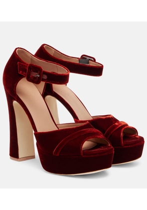 Malone Souliers Yuri 125 velvet platform sandals