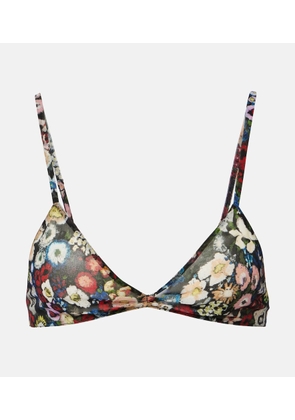 Khaite Talita floral silk bra top