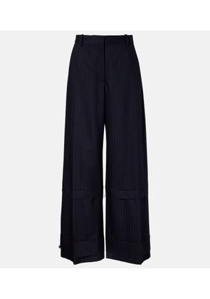 Khaite Linden pinstripe high-rise wide-leg pants