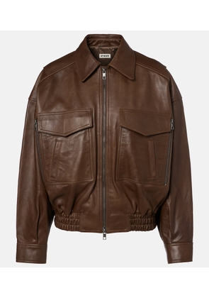 Staud Eugene leather bomber jacket