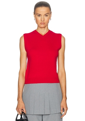 Sandy Liang Shrunken Vest in Red - Red. Size L (also in ).