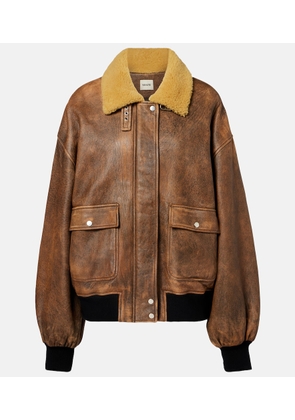 Khaite Sandor shearling-trimmed leather jacket
