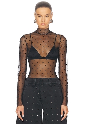Retrofete Lilith Mesh Top in Black - Black. Size XS (also in ).