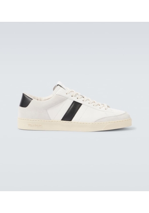Tom Ford Suede-trimmed leather sneakers