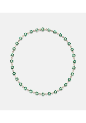 Anita Ko Flora Small 18kt gold choker with emeralds and diamonds