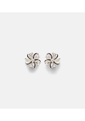 Kamyen Love Petals 18kt white gold earrings with diamonds
