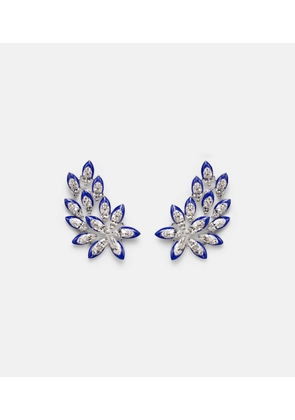 Kamyen Petal 18kt white gold earrings with diamonds