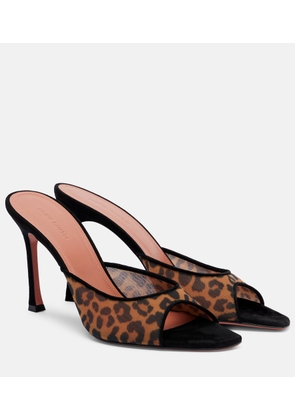 Amina Muaddi Alexa 95 leopard-print mesh mules
