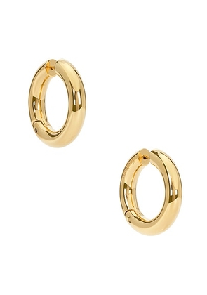 Saint Laurent Mini Hoop Earrings in Dore - Metallic Gold. Size all.