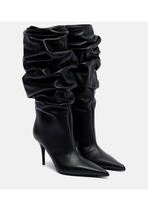 Amina Muaddi Anok 90 leather mid-calf boots