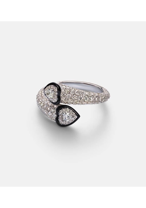 Kamyen Double Crush 18kt white gold ring with diamonds