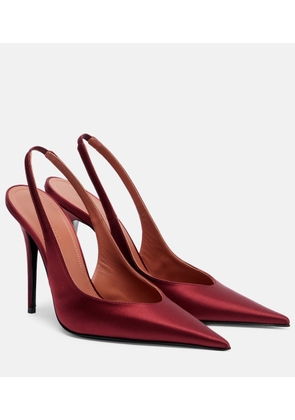 Amina Muaddi Anok 105 satin slingback pumps