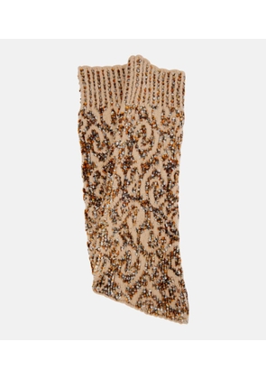Dries Van Noten Wool-blend fingerless gloves