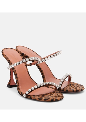 Amina Muaddi Gigi 95 leopard-print suede mules