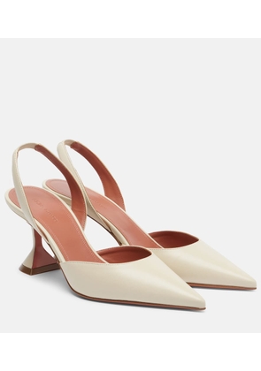Amina Muaddi Holli 70 leather slingback pumps
