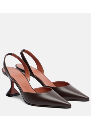 Amina Muaddi Holli 70 leather slingback pumps