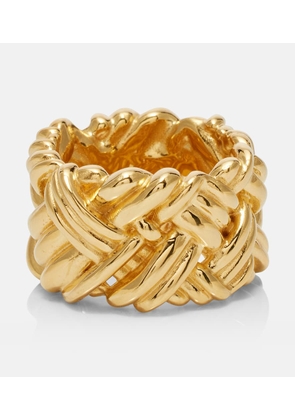 Bottega Veneta Intreccio gold-plated sterling silver ring