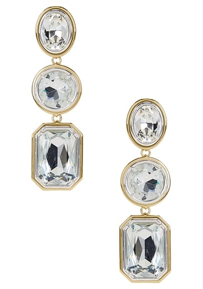 Retrofete Camille Gemstone Drop Earring in Gold - Metallic Gold. Size all.