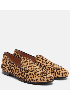 Aquazzura Guanto leopard-print calf hair loafers
