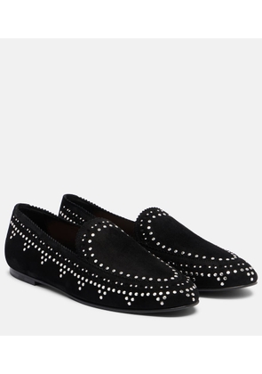 Aquazzura Skye studded suede loafers