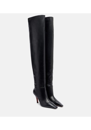 Amina Muaddi Jamie 80 leather over-the-knee boots