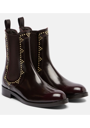 Aquazzura Skye embellished leather Chelsea boots