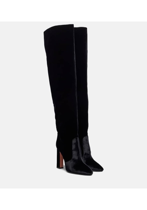 Aquazzura Joplin 105 velvet over-the-knee boots