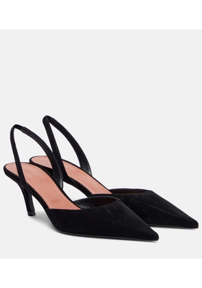 Amina Muaddi Sofia 60 suede slingback pumps