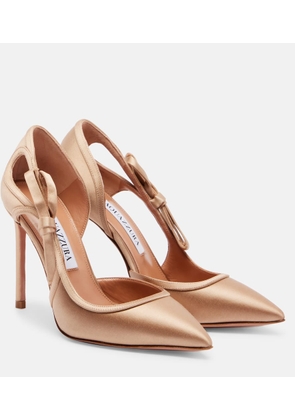 Aquazzura Soave 105  bow-detail satin pumps